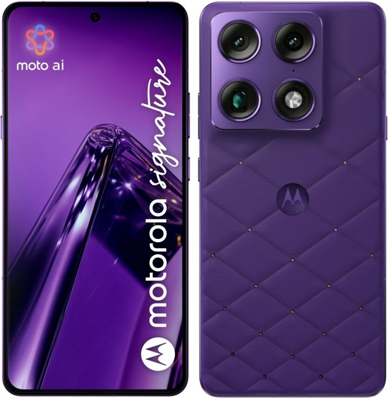 Smartphone Motorola Signature 5G v designovém provedení Crystals by Swarovski, fialová barva