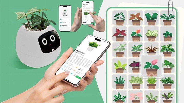 Chytrý květináč Plantsio IVY generace 2 - bílý