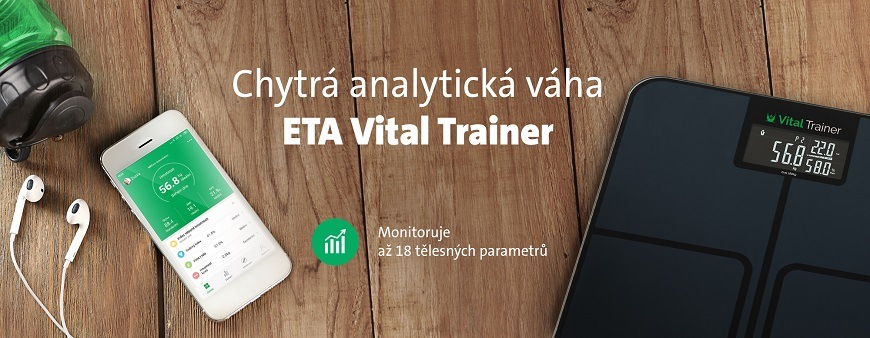 Osobní váha ETA Vital Trainer s aplikací 7780 90000 černá Osobní váha ETA Vital Trainer s aplikací 7780 90000 černá