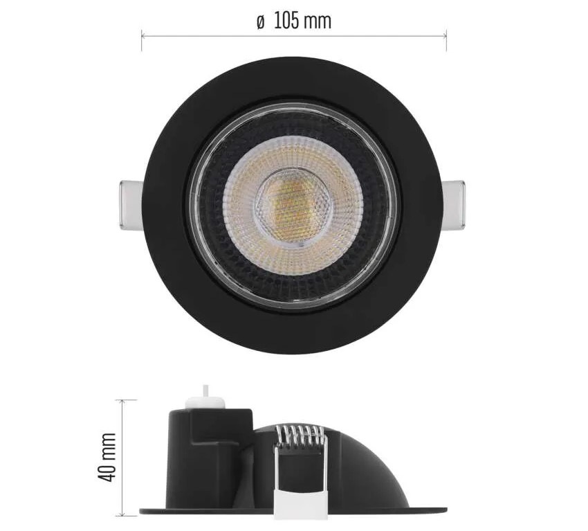 Vestavné svítidlo EMOS Geri 6,5W, 10cm, 780lm, teplá-studená bílá černé LED SVÍTIDLO GERI VES. KR 6,5W 700LM IP20 CCT Č