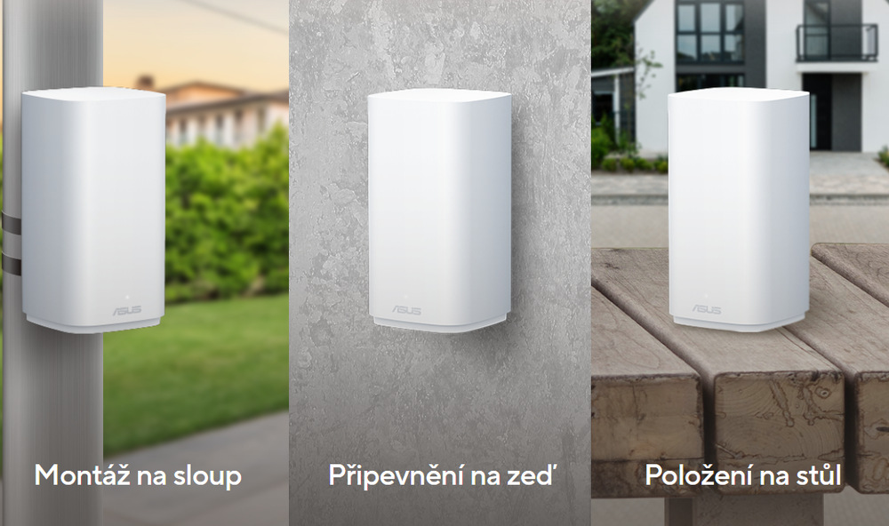 Asus ZenWifi BD4 Outdoor umožňuje variabilní instalaci