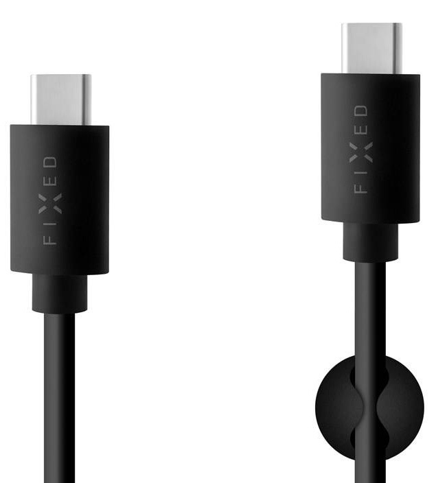 Kabel FIXED USB-C/USB-C a podporou PD, USB 2.0, 60W, 1m černý