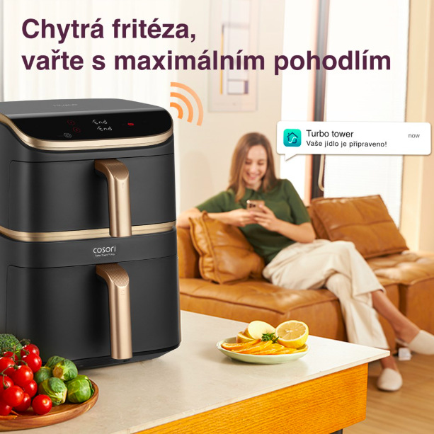 Fritéza horkovzdušná Cosori DC123S TurboTower Pro, 10,8 l