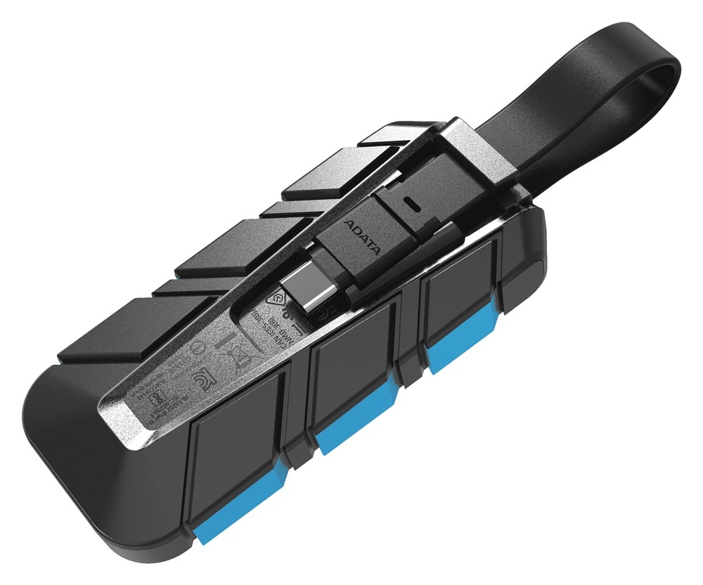SSD externí ADATA SC740 2TB, USB-C 3.2 Gen2 černý Externí modro-černý SSD ADATA SC740 zezadu
