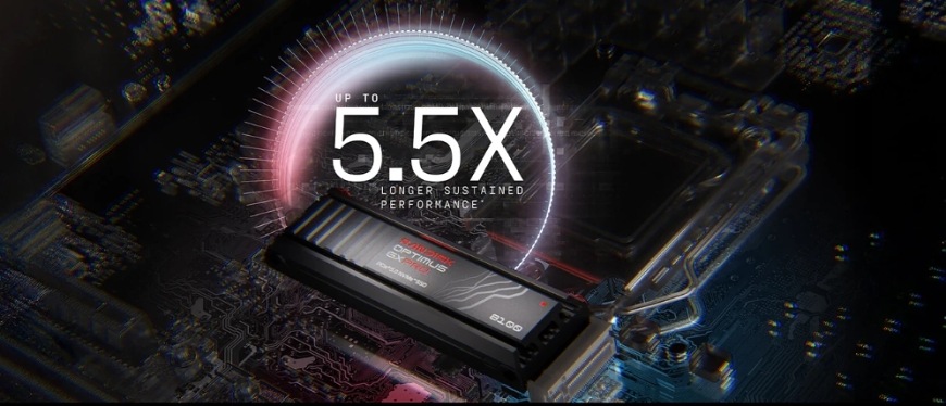 SSD SANDISK Optimus GX PRO 8100 8 TB Heatsink - PCIe 5.0 (NVMe) černý SSD SANDISK Optimus GX PRO 8100 Heatsink s grafikou dlouhodobé výdrže výkonu