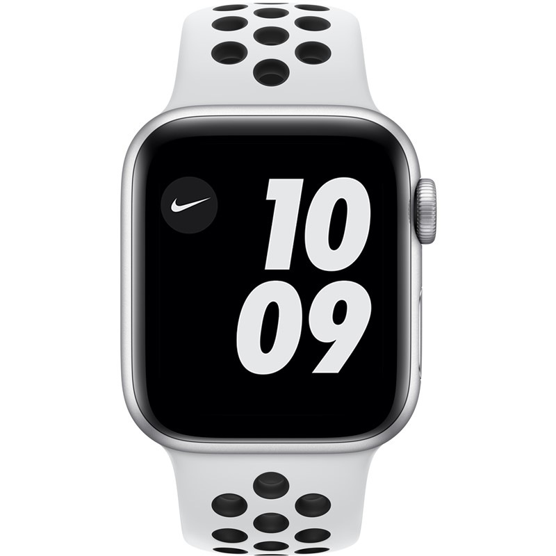 Chytré hodinky Apple Watch Nike Series 6 GPS 44mm pouzdro ze stříbrného hliníku - platinový/černý sportovní řemínek Nike