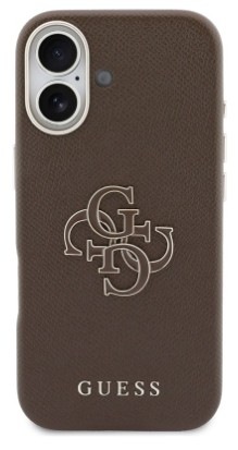 Kryt na mobil Guess PU Resin Logo na Apple iPhone 17 hnědý Kryt na mobil Guess PU Resin Logo na Apple iPhone 17 - hnědý