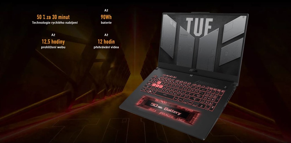 Notebook Asus TUF Gaming A17 (FA707RM-HX038W) šedý Asus TUF Gaming A17