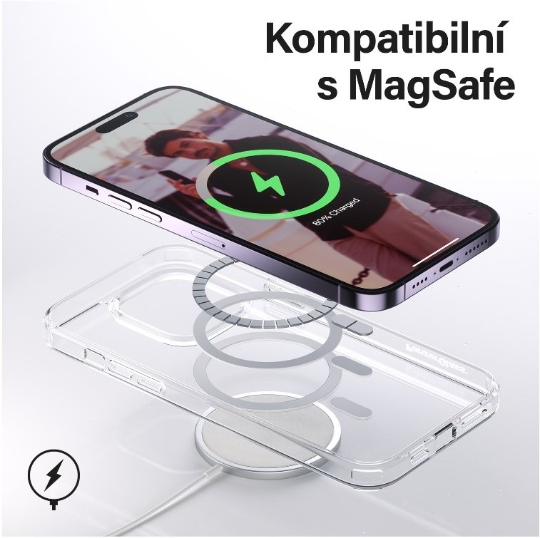 Kryt na mobil PanzerGlass HardCase na Apple iPhone 14/13 s MagSafe průhledný