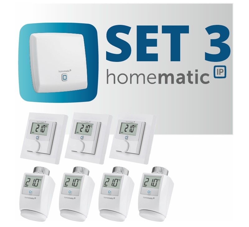 Kompletní sada Homematic IP řízení vytápění, set3 Kompletní sada Homematic IP řízení vytápění, set3