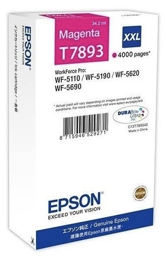 Inkoustová náplň Epson T7893 XXL, 4000 stran purpurová