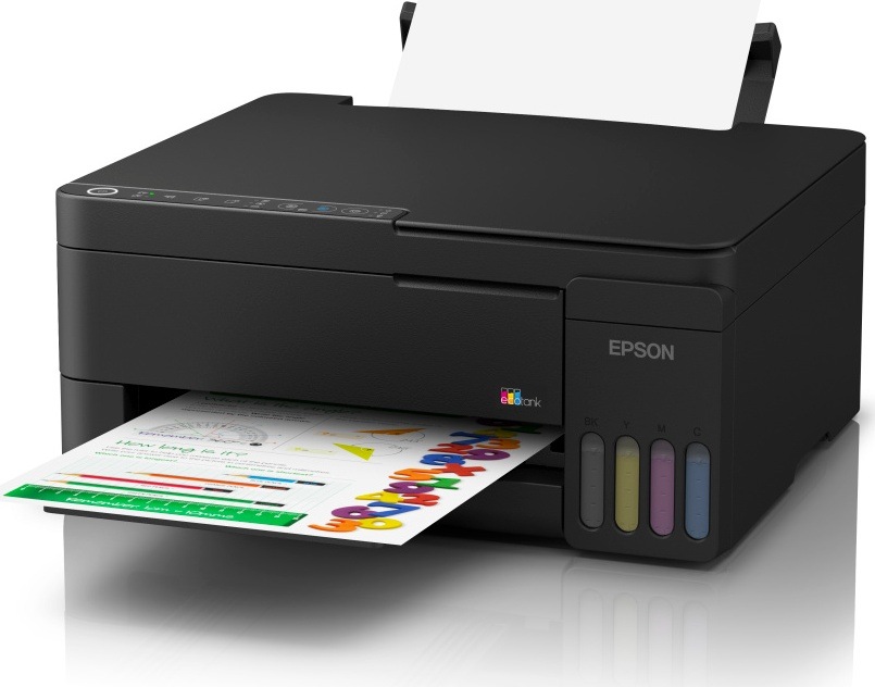 Tiskárna multifunkční Epson EcoTank L3352 černá Multifunkční tiskárna při tisku barevného dokumentu