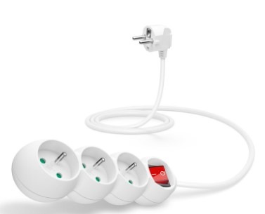 Kabel prodlužovací Connect IT 3x zásuvka, s vypínačem, 1,5m bílý