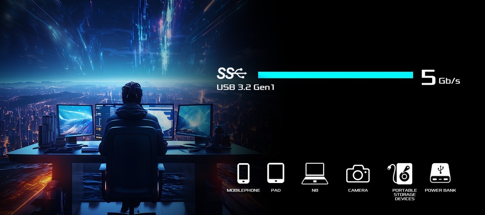 USB-C konektory podporují rychlý přenos dat až 5 Gb/s