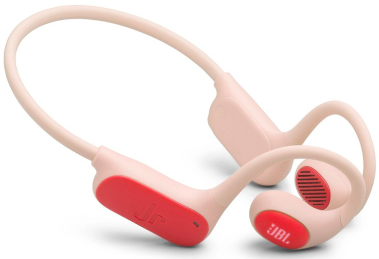Bezdrátová dětská sluchátka JBL Junior FREE, nasazení za uši, oranžová varianta