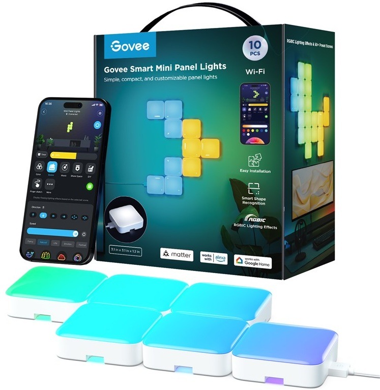 Nástěnné svítidlo Govee Smart Mini RGBIC.