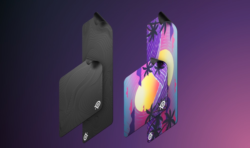 Podložka pod myš SteelSeries QcK Large, Neon Sunset fialová Podložky SteelSeries QcK s motivy Neon Sunset a Topographic ve velikostech Large a XXL