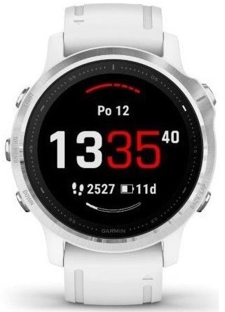 Chytré hodinky Garmin fenix6S Glass stříbrné/bílé