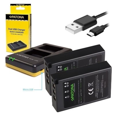 Nabíječka PATONA Dual Quick Olympus BLS5 + 2x baterie 1100mAh USB Nabíječka PATONA Dual Quick Olympus BLS5 + 2x baterie 1100mAh USB