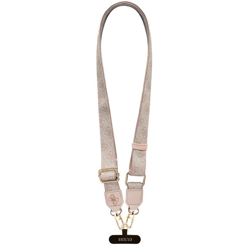 Popruh na krk Guess Crossbody PU 4G Metal Logo růžový
