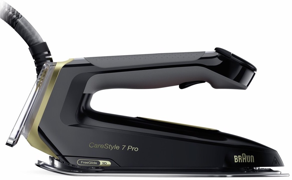Žehlicí systém Braun CareStyle 7 IS7298CP černý Žehlicí systém Braun CareStyle 7 Pro se základnou, ovládacími tlačítky a funkcí EasyLock