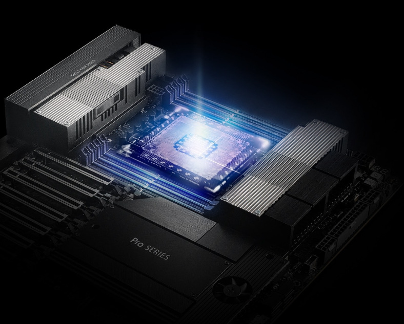 Základní deska Asus Pro WS WRX90E-SAGE SE černá Asus Pro WS WRX90E-SAGE SE spoléhá na robustní chlazení i napájení