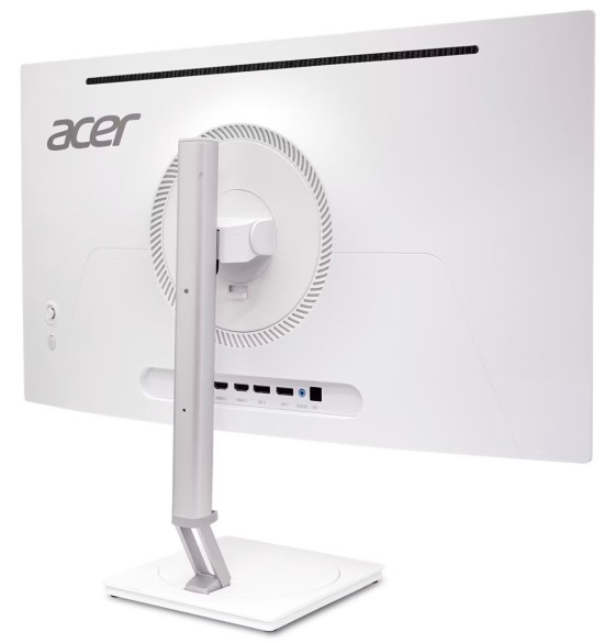 Zadní pohled na monitor Acer CE270U X 26,5" s ergonomickým stojanem a porty