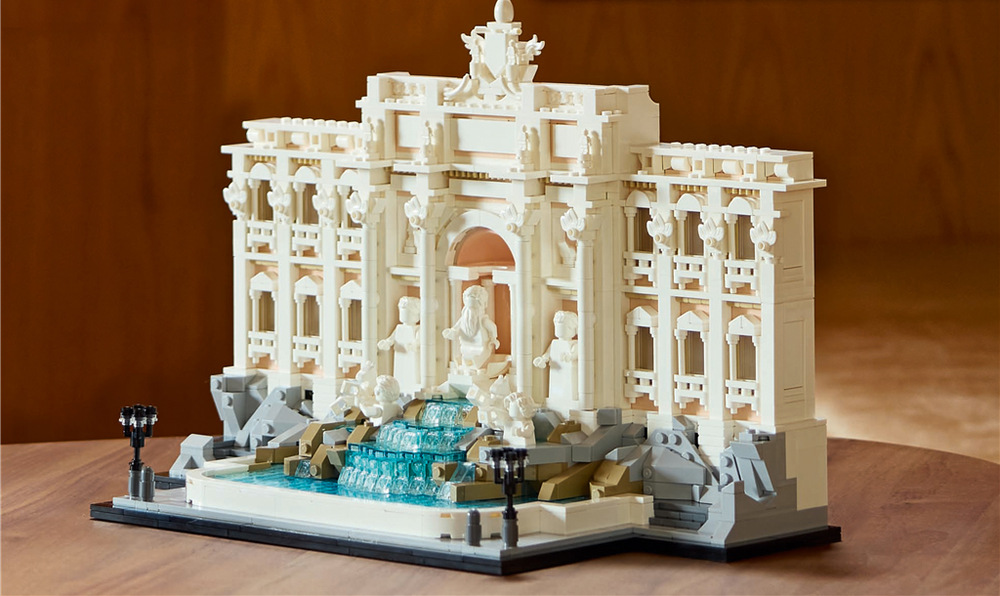Stavebnice LEGO® Architecture 21062 Fontána di Trevi Propracované sochy, mořští koně, lampy a další detaily připomínají skutečnou podobu slavné římské památky