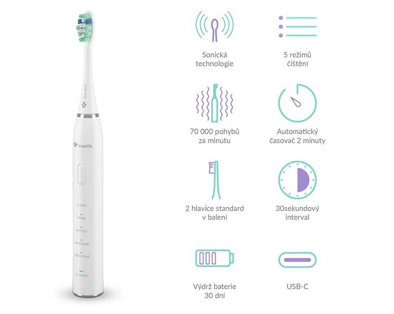 Zubní kartáček TrueLife SonicBrush Clean30 White