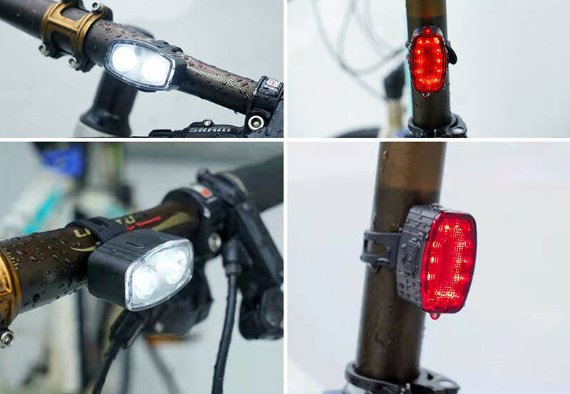 Svítilna Solight WN47, Set nabíjecích cyklo svítilen, 160lm přední, zadní červená, Li-Ion, USB černá