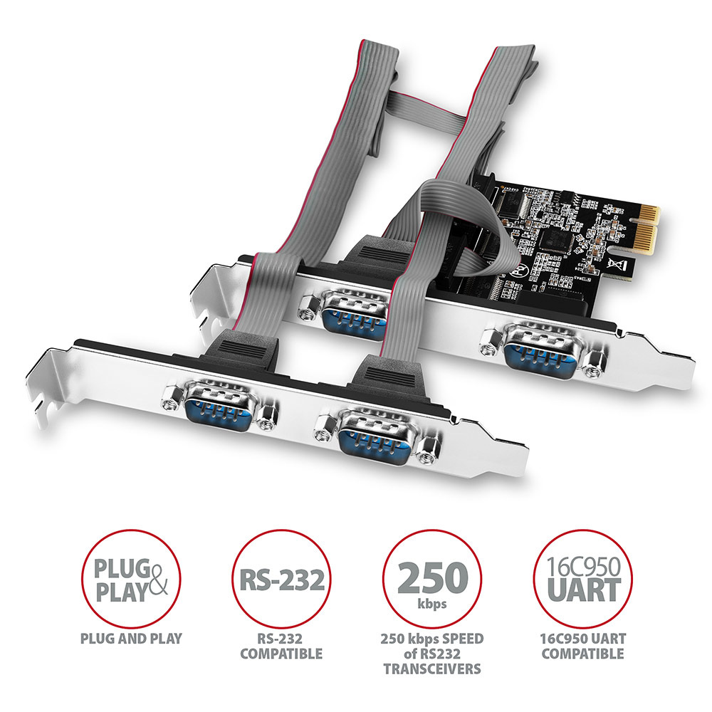 Řadič Axagon PCEA-S4N - 4x RS232 Řadič Axagon PCEA-S4N - 4x RS232