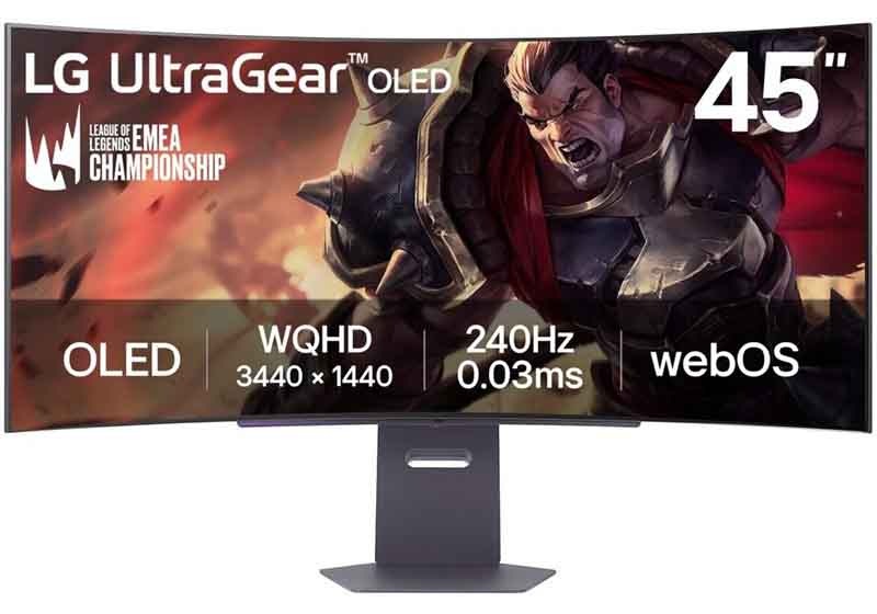 Monitor LG UltraGear  45GX90SA-B v černé barvě.