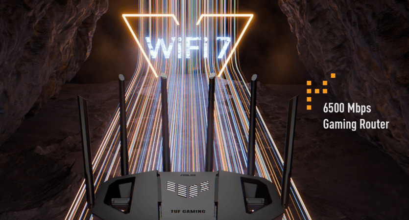 Router Asus TUF-BE6500 (BE6500) WiFi 7 Extendable Gaming, AiMesh černý Asus TUF-BE6500 podporuje rychlé připojení Wi-Fi 7