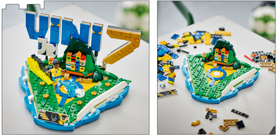 Stavebnice LEGO® Editions 43027 Vini Jr. – Hvězdné momenty fotbalu Kompaktní model Viniho Jr. se snadno vystaví a představuje originální dárek pro malé fotbalové fanoušky.