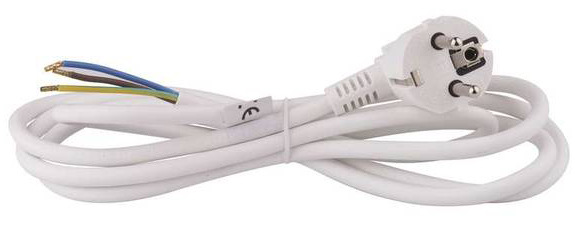 Kabel EMOS PVC 3x 1,5mm2, 2m, bílá bílá