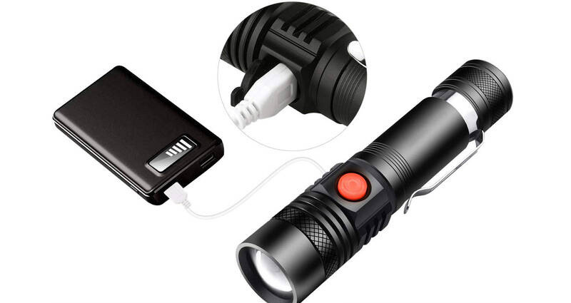 Svítilna Solight s cyklo držákem, 400 lm, fokus, Li-Ion, USB černá