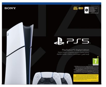 Herní konzole Sony PlayStation 5 Digital + 2x bezdrátový ovladač DualSense bílá