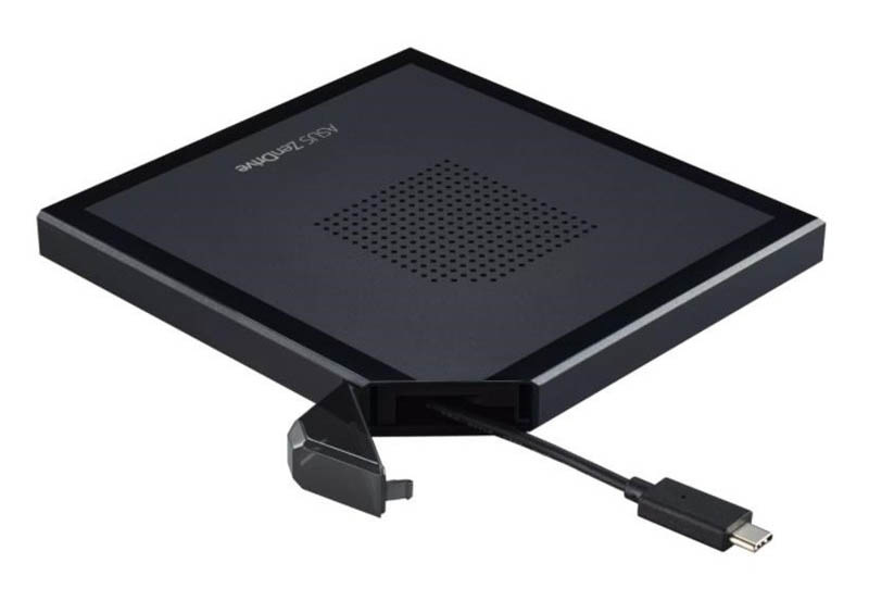 Externí DVD vypalovačka Asus ZenDrive V1M Ultraslim v černé barvě.