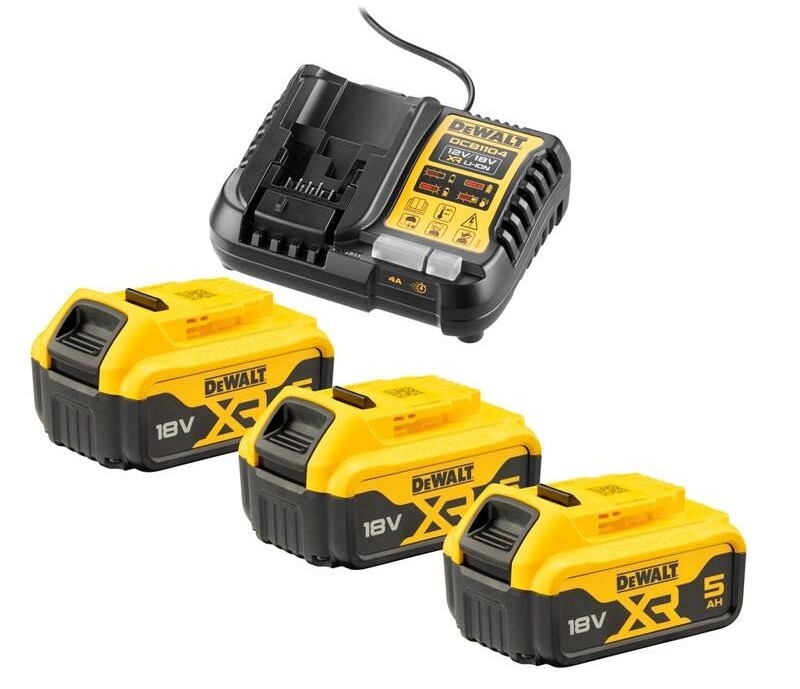 Set baterie a nabíječky Dewalt XR DCB1104P3