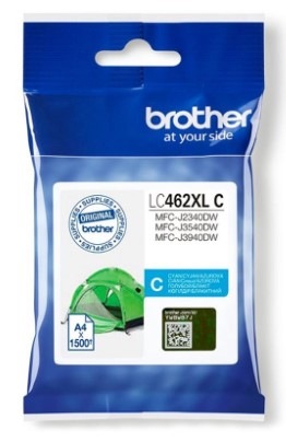 Inkoustová náplň Brother LC-462XLC, 1500 stran azurová
