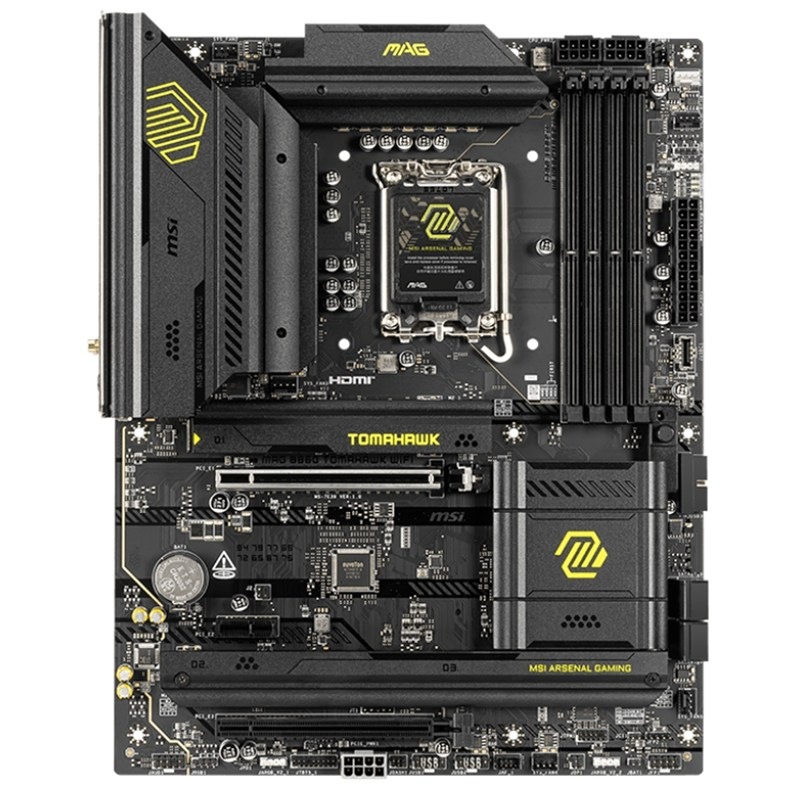 Základní deska MSI B860 GAMING PLUS WIFI v černé a stříbrné barvě.
