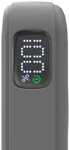 Powerbanka ADAM Elements VIONTA C2 Pro 8-in-1 10000 mAh šedá Detail LED displeje powerbanky Adam Elements zobrazující stav nabití v procentech.