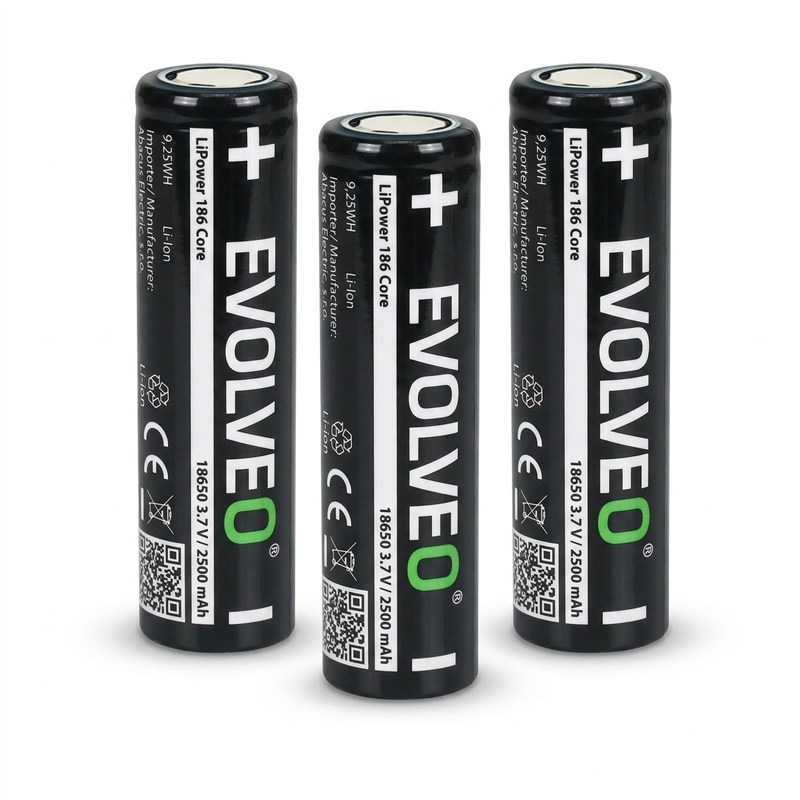 Baterie alkalická Evolveo 18650, 3.7 V, 2500 mAh, 3ks černá