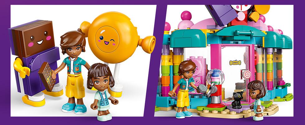 Stavebnice LEGO Friends umožňuje připravovat vlastní sladkosti z dostupných doplňků a vymýšlet nové příběhy z každodenního života cukrárny.