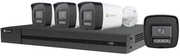 Kamerový systém EZVIZ X5K PoE KIT (NVR X5K + 4x kamera H3K PoE 4K) - černý/bílý