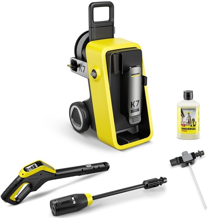 Vysokotlaký čistič Kärcher K 7 Comfort Premium Connect s navijákem hadice, Multi Jet tryskou a čističem Universal Cleaner