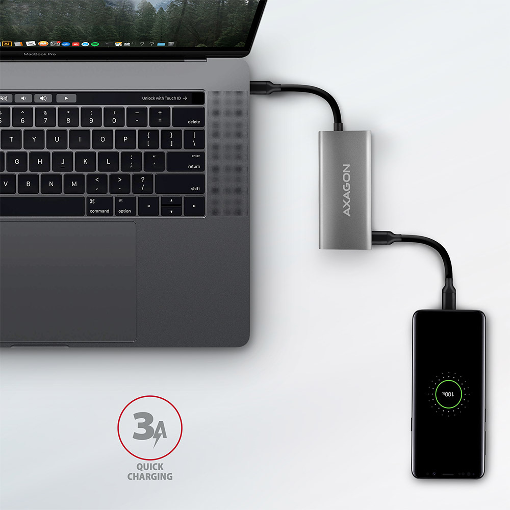 USB Hub Axagon USB 3.2 Gen 2 10 Gb/s hub, 2x USB-A, 2x USB-C, kabel USB-C 13cm šedý USB Hub Axagon USB 3.2 Gen 2 10 Gb/s hub, 2x USB-A, 2x USB-C, kabel USB-C 13cm šedý