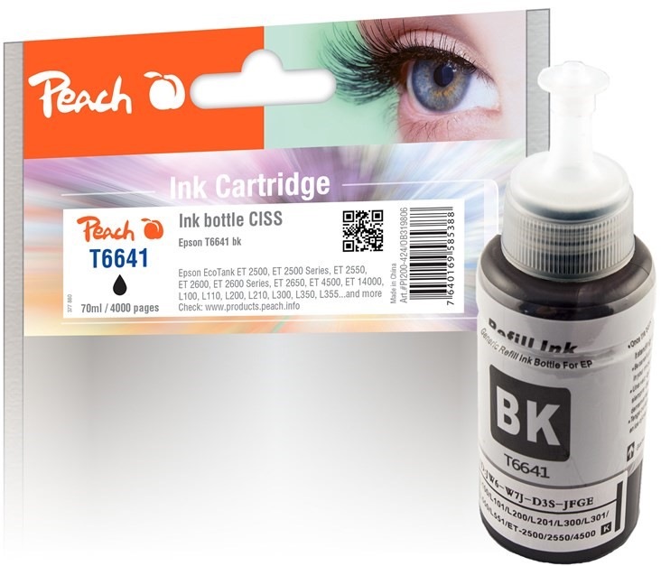 Inkoustová náplň Peach Epson 774BK, T7741, 4000 stran - černá