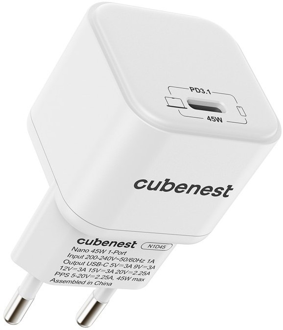 Nabíječka do sítě Cubenest PD Nano Adapter N1D45 s celkovým výkonem 45 W