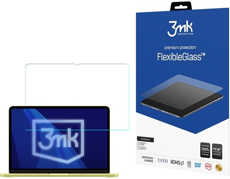 Hybridní ochranné sklo 3mk FlexibleGlass na Apple MacBook Neo (A18 Pro) v průhledném designu